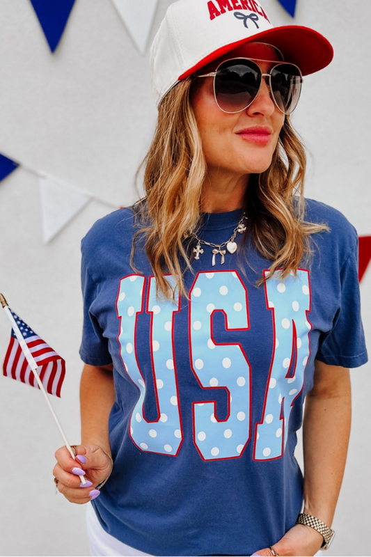 USA Star Graphic Tee, Midnight Al + Gray Graphic Tees
