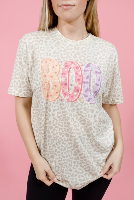 Leopard "BOO" Graphic Tee, S-3XL