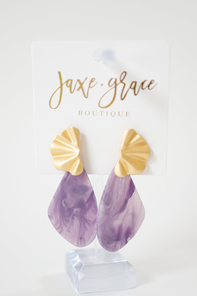 Organic Shaped Acetate Earrings, VARIOUS