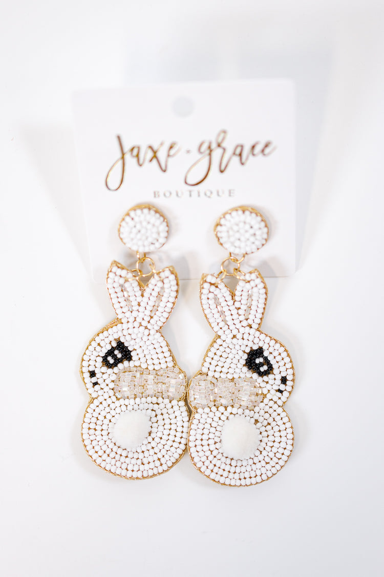 Beaded Easter Bunny Earrings, VARIOUS