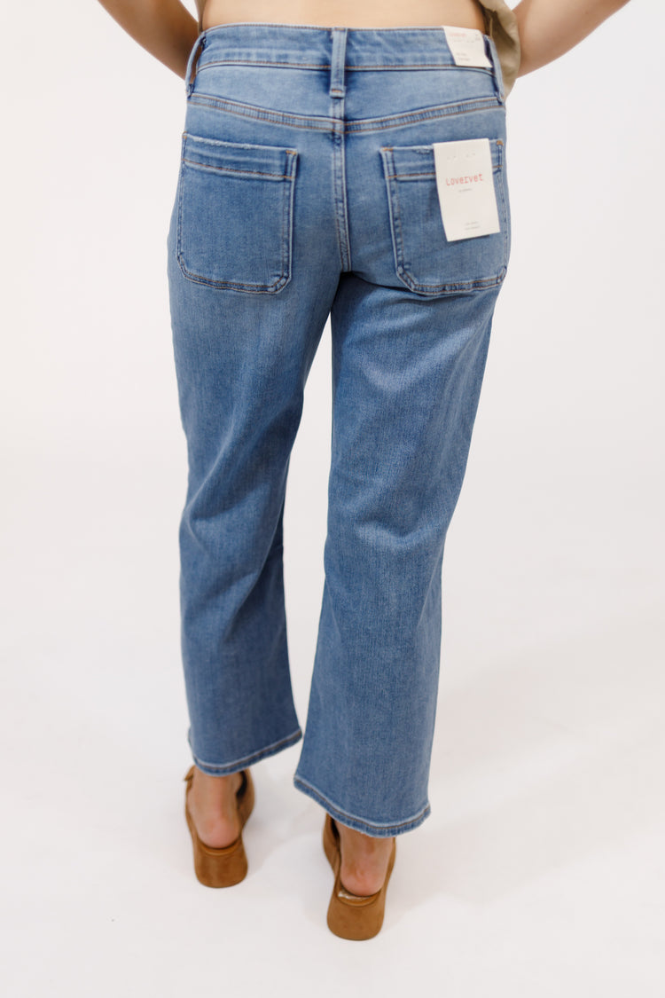 Vervet Front Pocket Wide Leg Crop Flare Jeans, REG + CURVY
