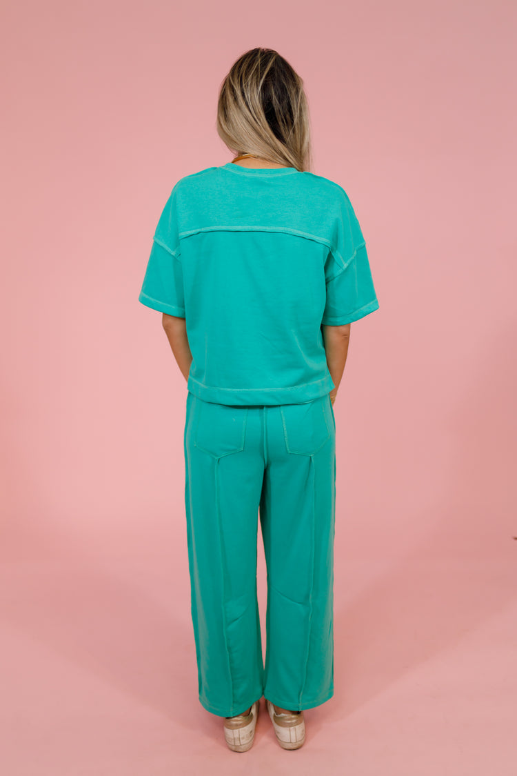 Green Terry Pants Set