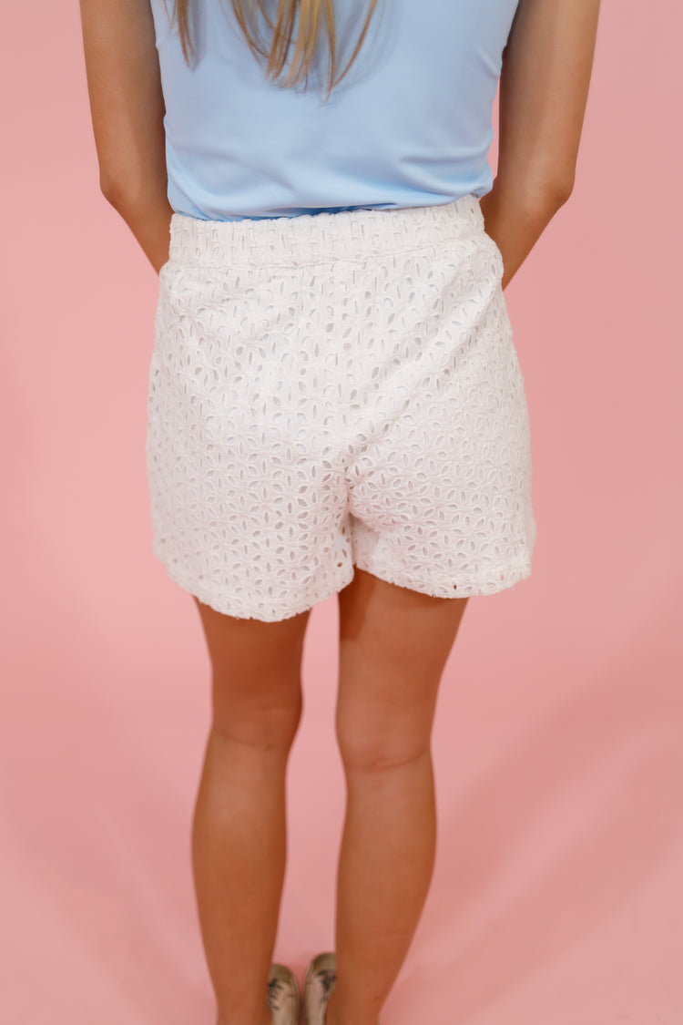White Eyelet Shorts