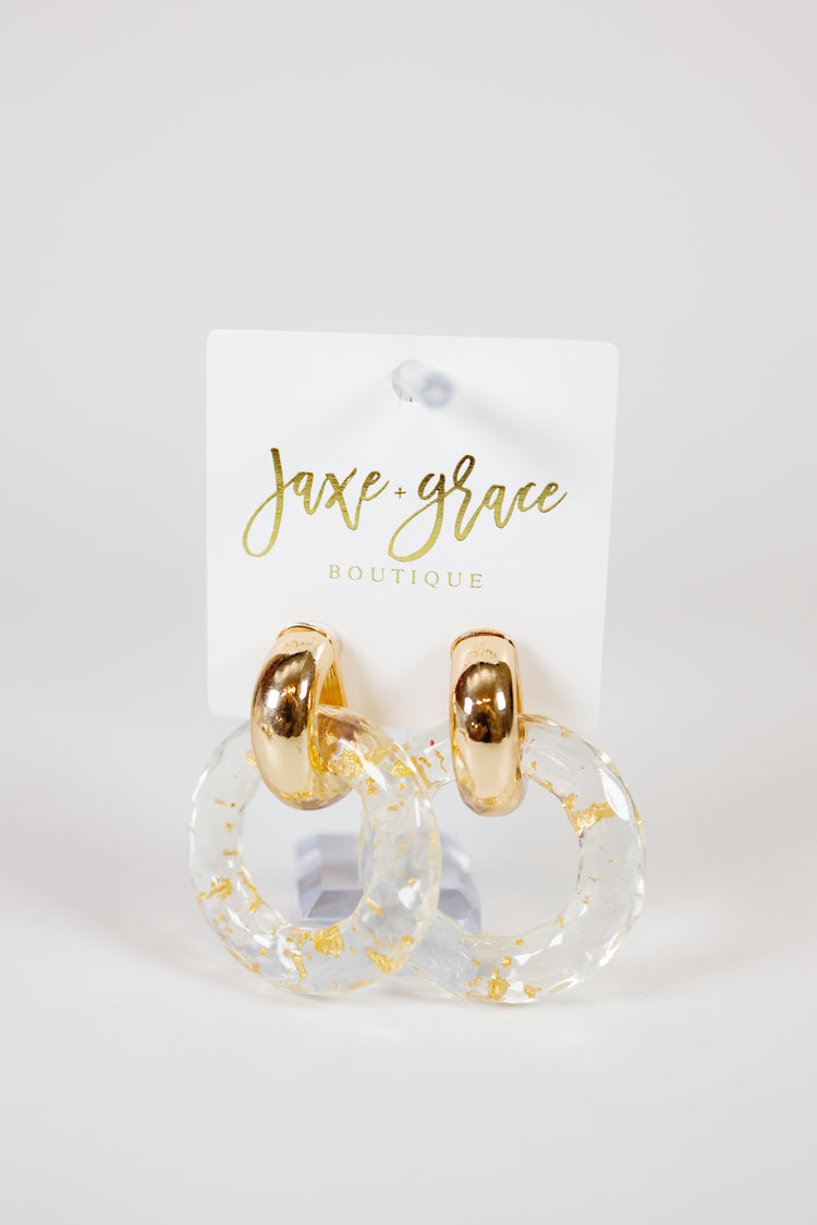 Door knocker Shape Ice w/Flake Earrings Jaxe + Grace Boutique