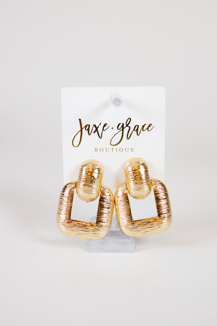 Textured Door Knocker Earrings Jaxe + Grace Boutique