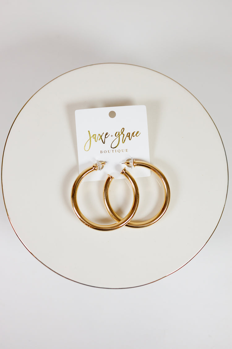 57MM Tube Hoops, VARIOUS METALS Jaxe + Grace Boutique