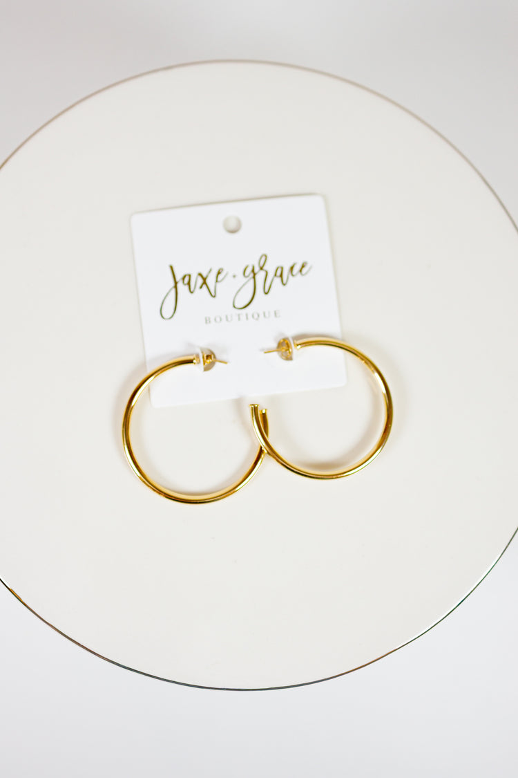 45mm Gold Dipped Metal Hoops Jaxe + Grace Boutique