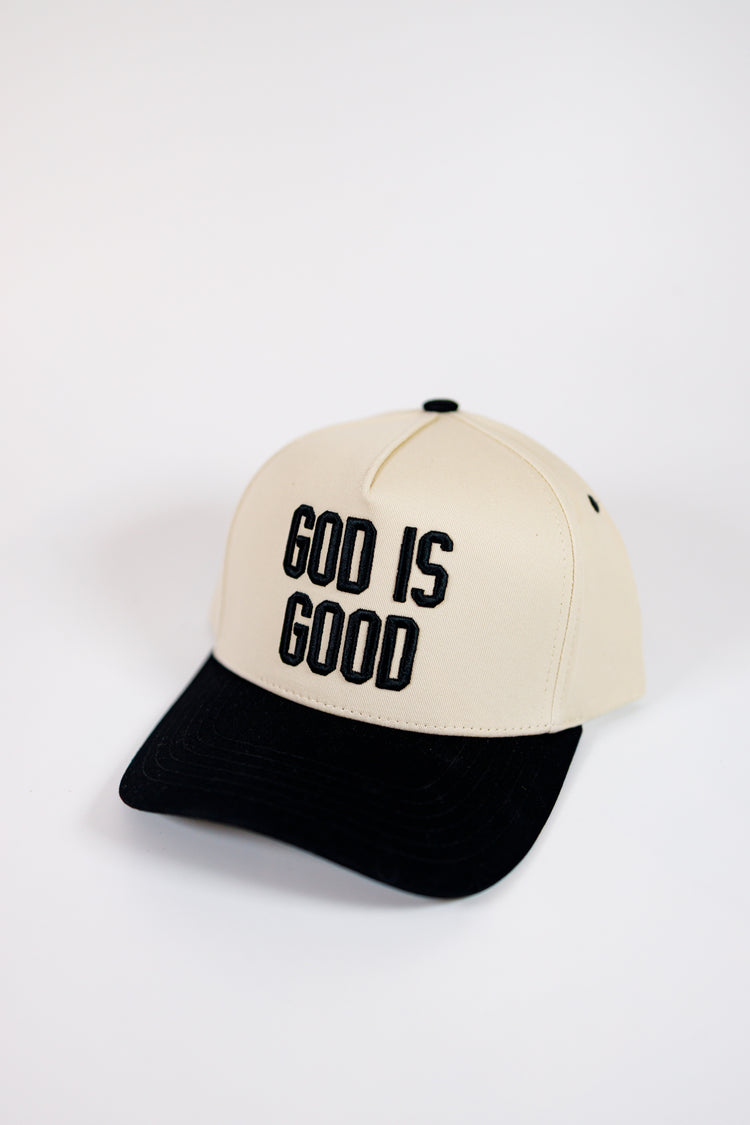 Black Embroidered "God is Good" Hat Jaxe + Grace Boutique