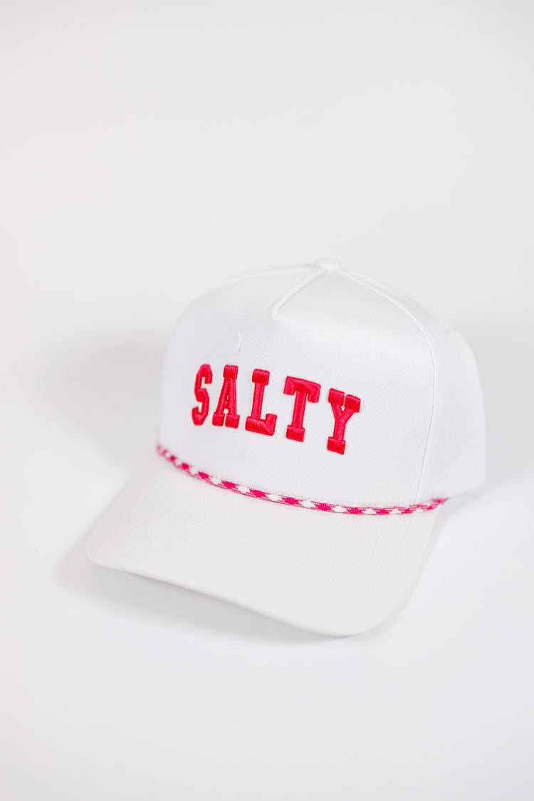 White and Pink "Salty" Hat Jaxe + Grace Boutique