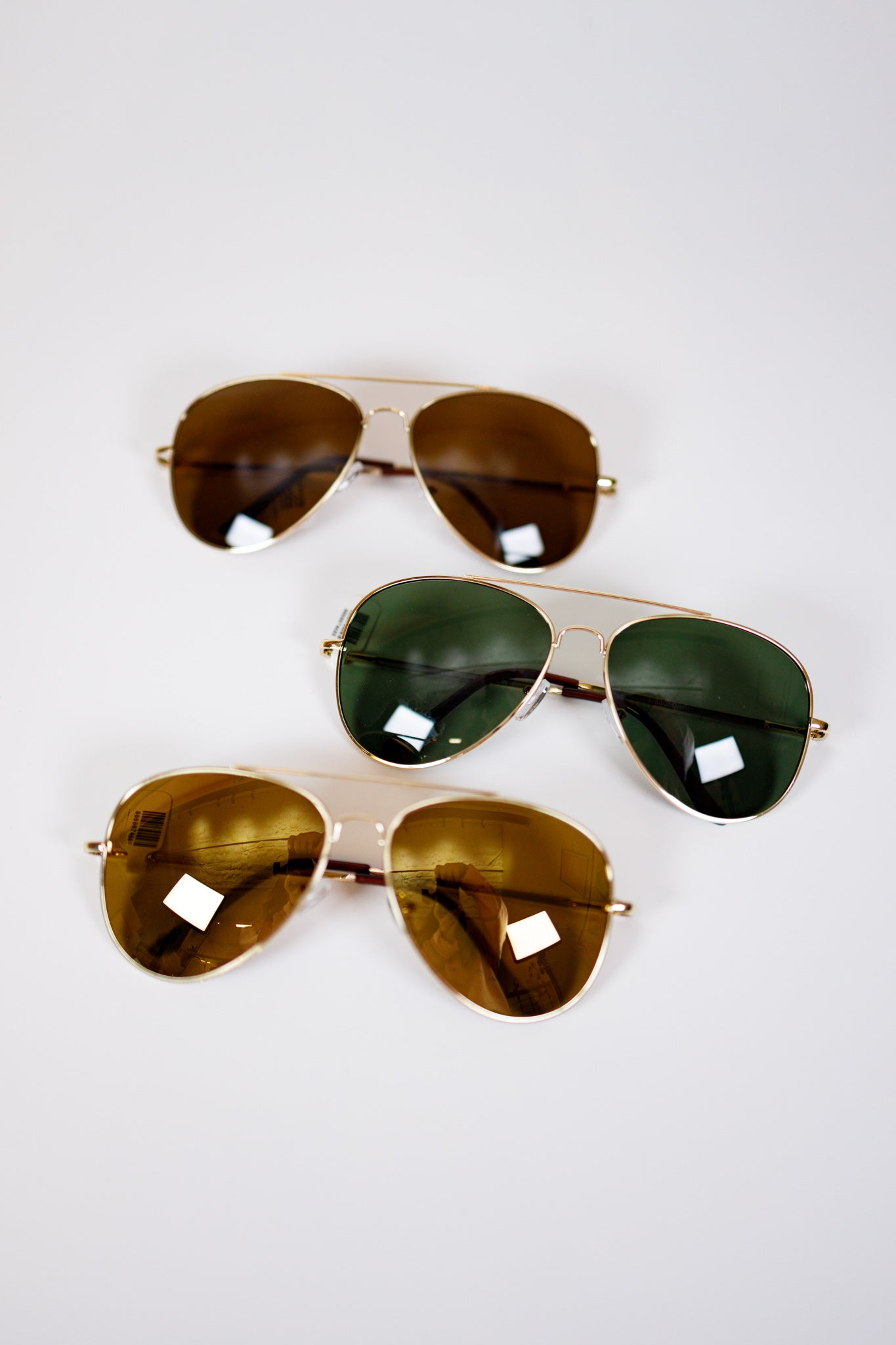 Frye oversize double bridge aviator sunglasses UNISEX new gold frame smoke lens. Double Bridge Aviator Sunglasses, VARIOUS – Jaxe + Grace  main image 4