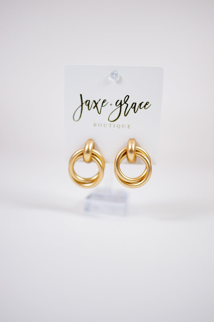 Geometric Knot Stud Earrings Jaxe + Grace Boutique