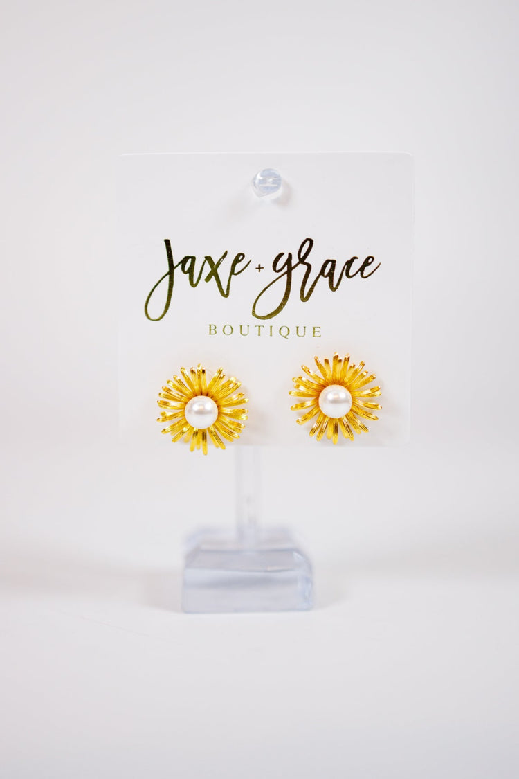 Pearl Daisy Earrings Jaxe + Grace Boutique