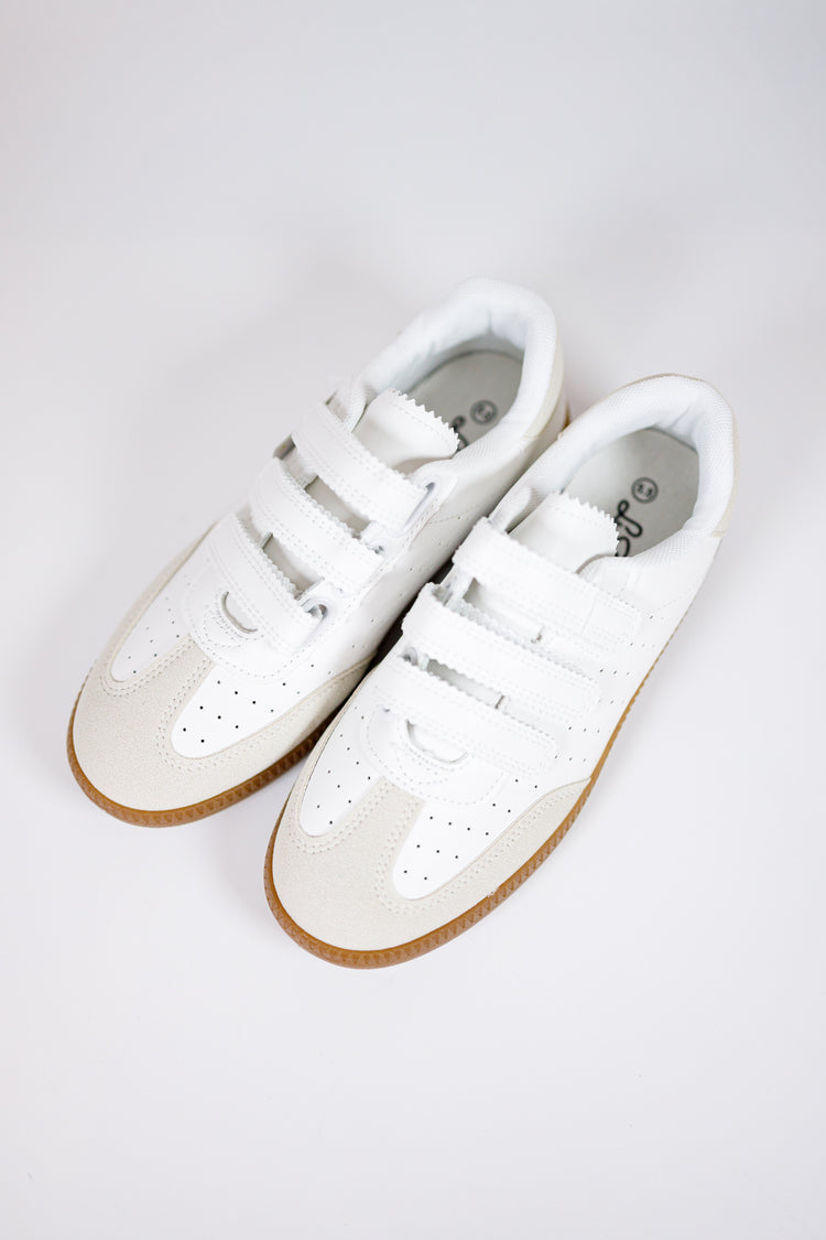 White Scallop Velcro Sneaker Jaxe + Grace Boutique