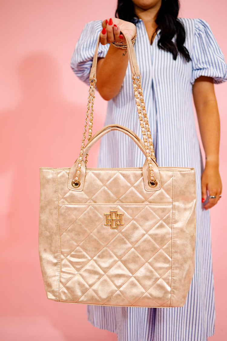 Caroline Hill - Gold Shimmer LD Kinzley Tote Jaxe + Grace Boutique