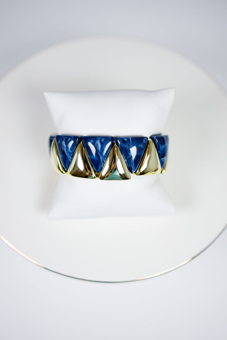 Navy Triangle Stretch Bracelet Jaxe + Grace Boutique