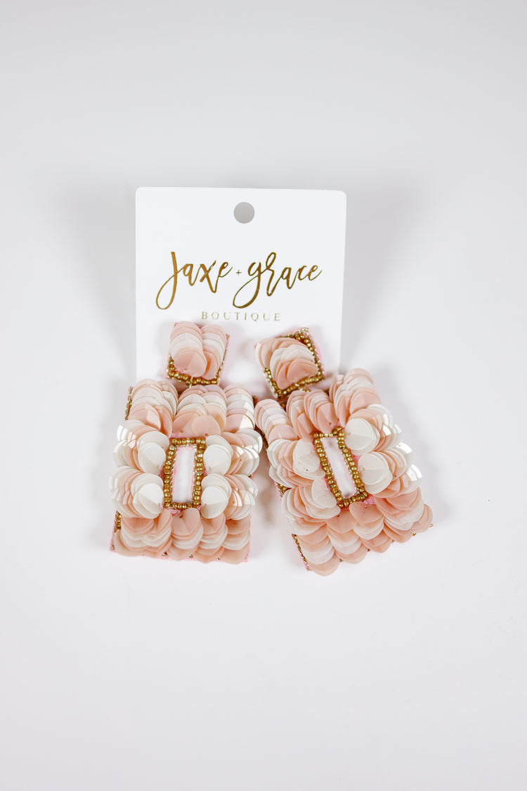 Sequin Rectangle Earrings, VARIOUS