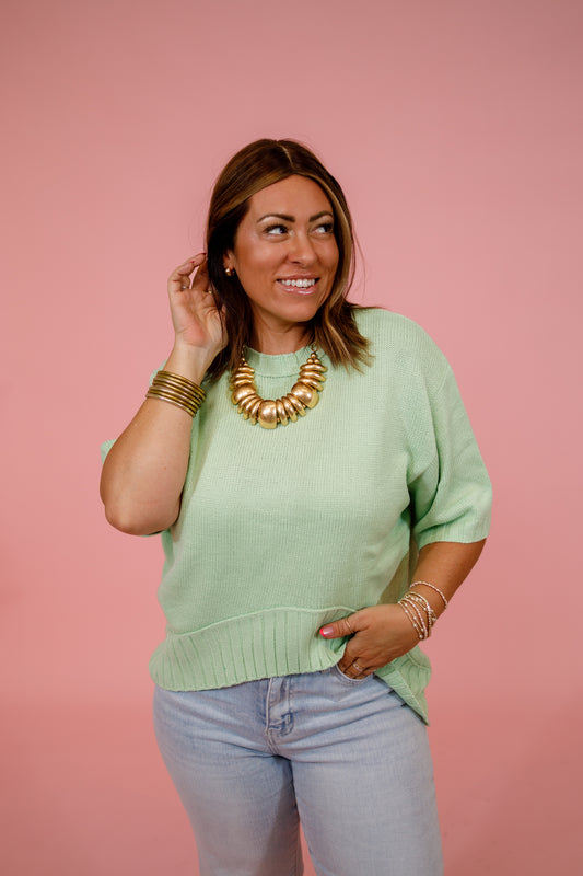 Ribbed Hem Knit Top, SAGE Jaxe + Grace Boutique