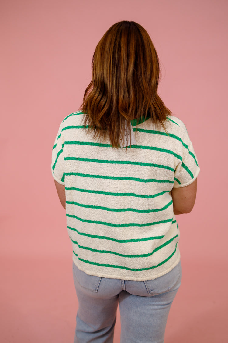 Striped Oversize Sweater Top, K GREEN Jaxe + Grace Boutique