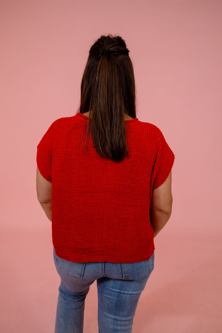 Knit Split Neck Side Slit Top, RUBY Jaxe + Grace Boutique