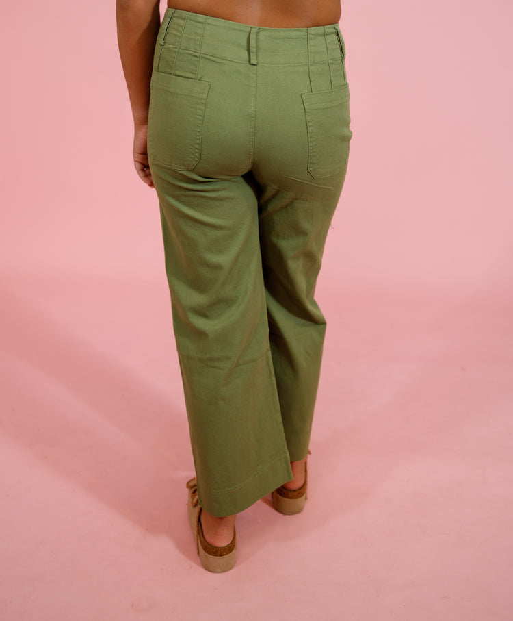 Olive Patch Pocket Pants Jaxe + Grace Boutique