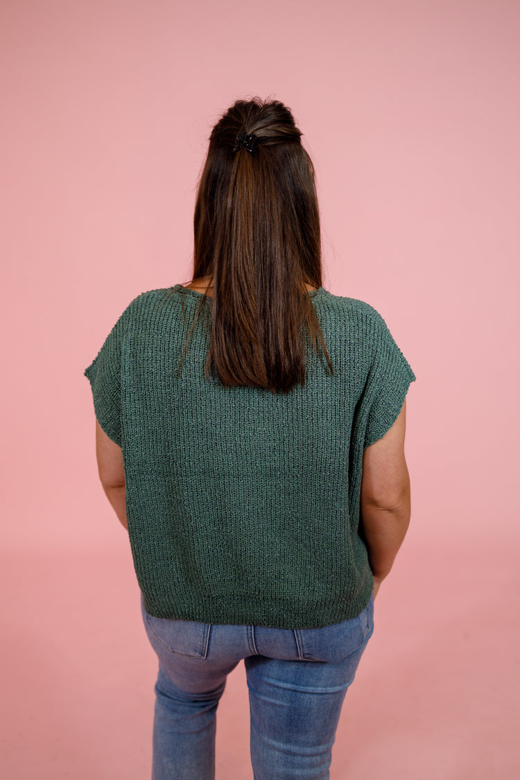 Knit Split Neck Side Slit Top, ASH JADE Jaxe + Grace Boutique