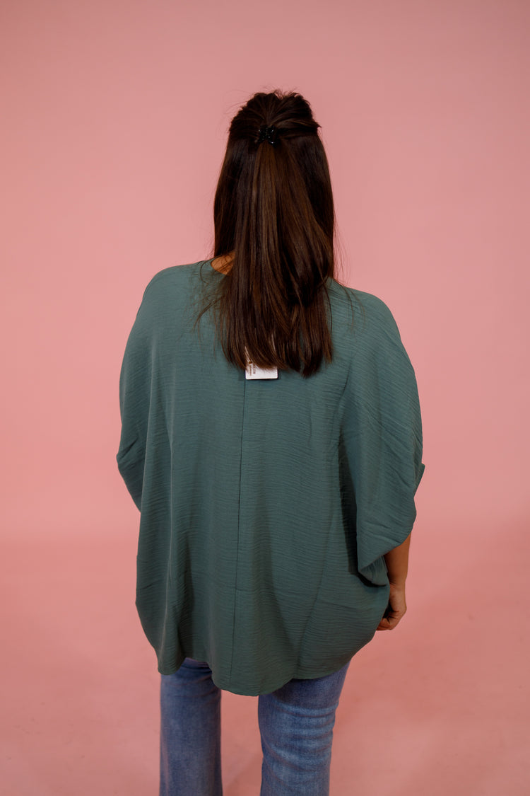 Woven V-neck Puff Half Sleeve Top, ASH JADE, S-3XL Jaxe + Grace Boutique
