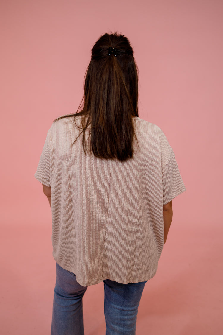 Ribbed Front Pocket Top, ASH MOCHA, S-3XL Jaxe + Grace Boutique