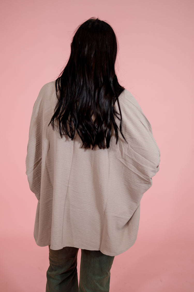 Woven V-neck Puff Half Sleeve Top, ASH MOCHA Jaxe + Grace Boutique