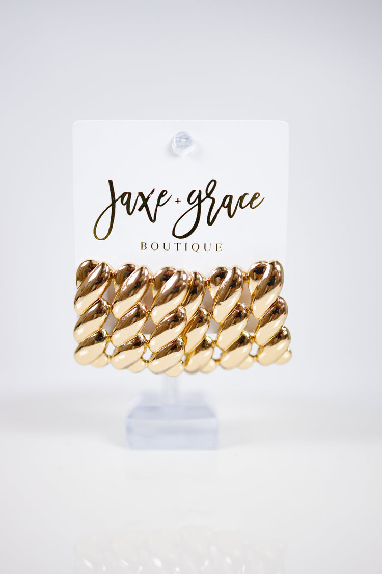 Twisted Metal Square Earrings Jaxe + Grace Boutique