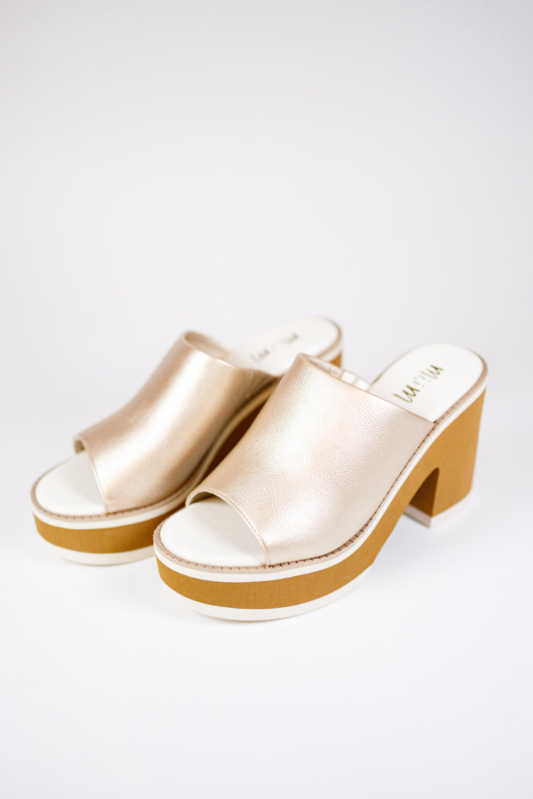 Jemma Chunky Heel Wedge, GOLD