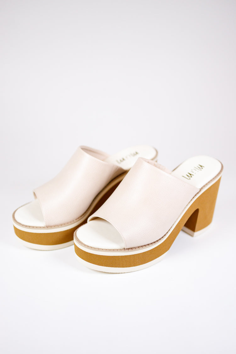 Jemma Chunky Heel Wedge, NUDE