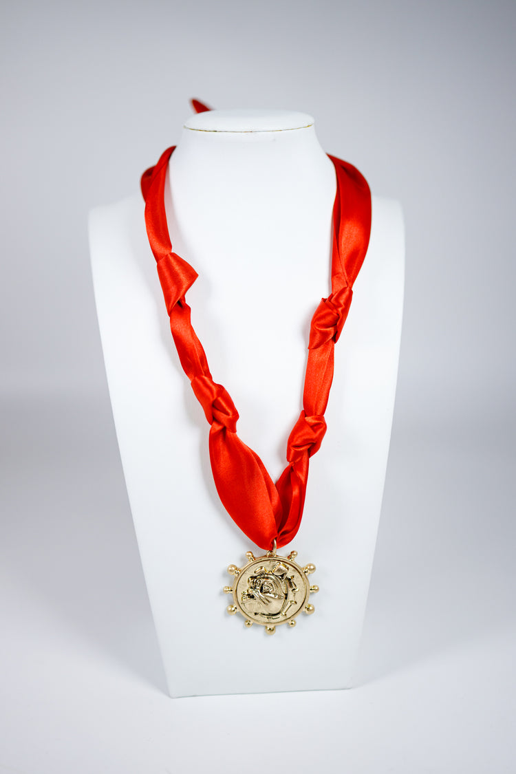 Bulldog Head Pendant Scarf Necklace, VARIOUS Jaxe + Grace Boutique