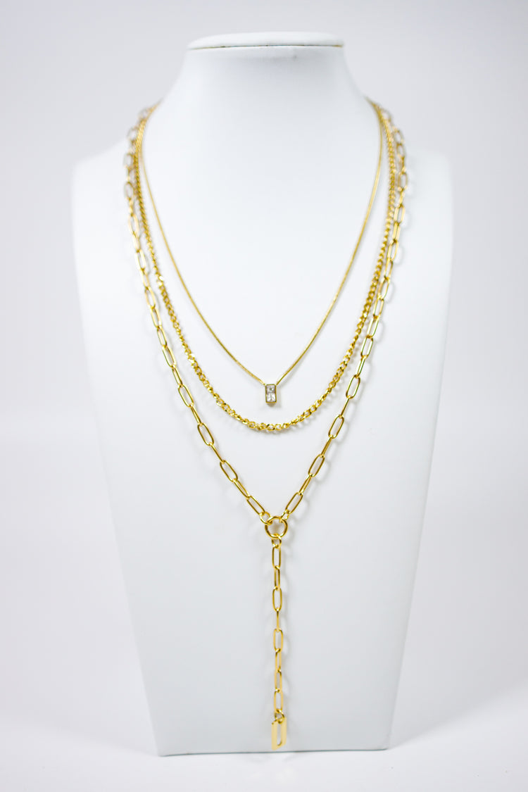 3 Layer Gold Plated Necklace Jaxe + Grace Boutique