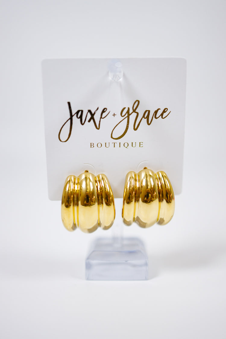 Gold Spiral Layer Earrings Jaxe + Grace Boutique