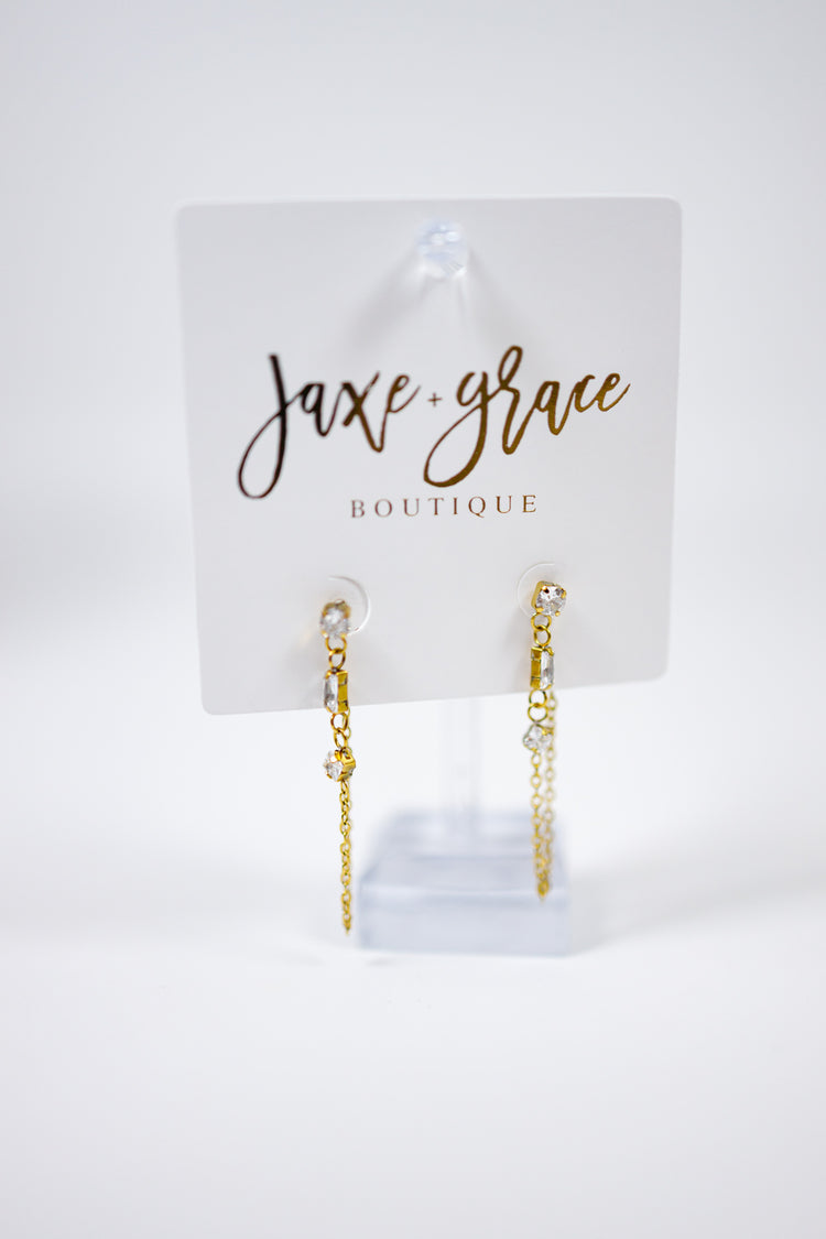 Geometric Chain Drop Earrings Jaxe + Grace Boutique