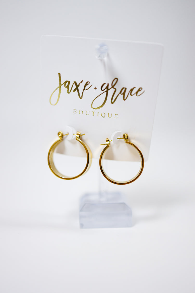 Geometric Gradient Gold Hoop Earrings Jaxe + Grace Boutique