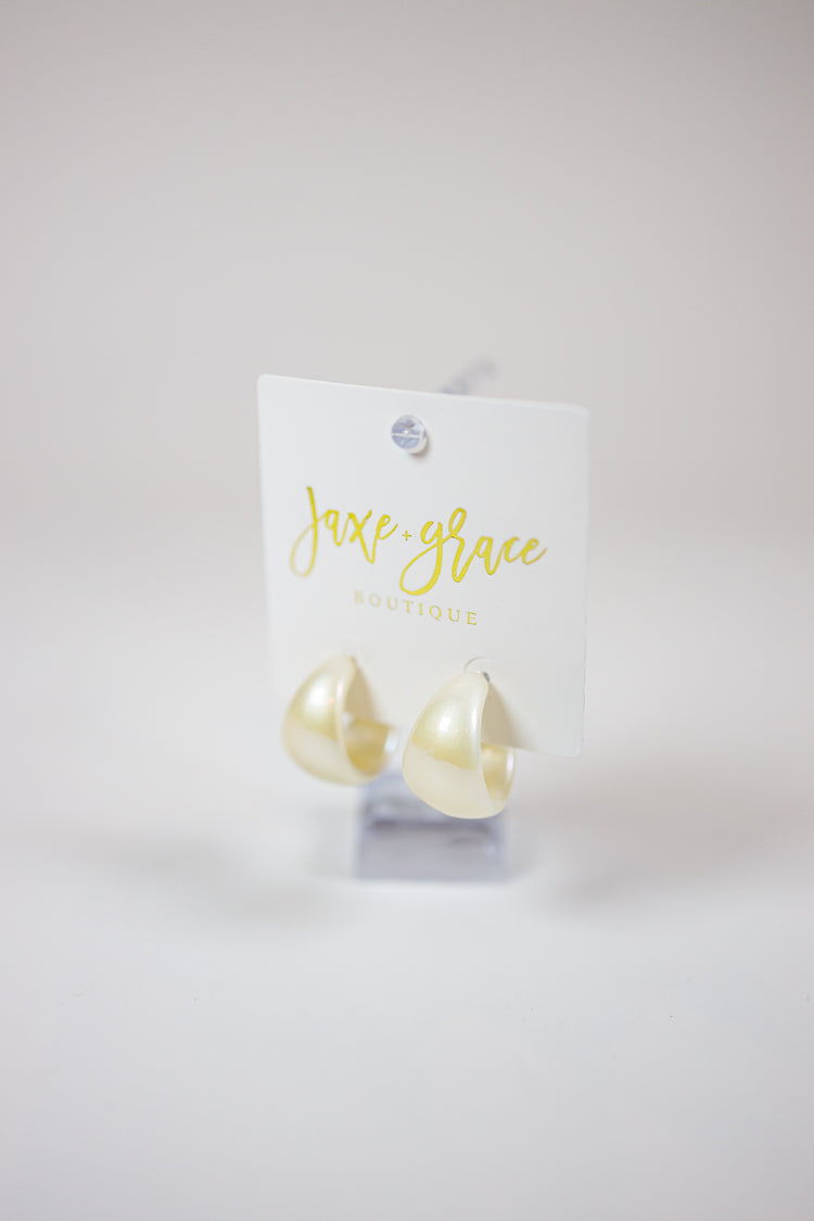 HD Cream Acrylic Hoops