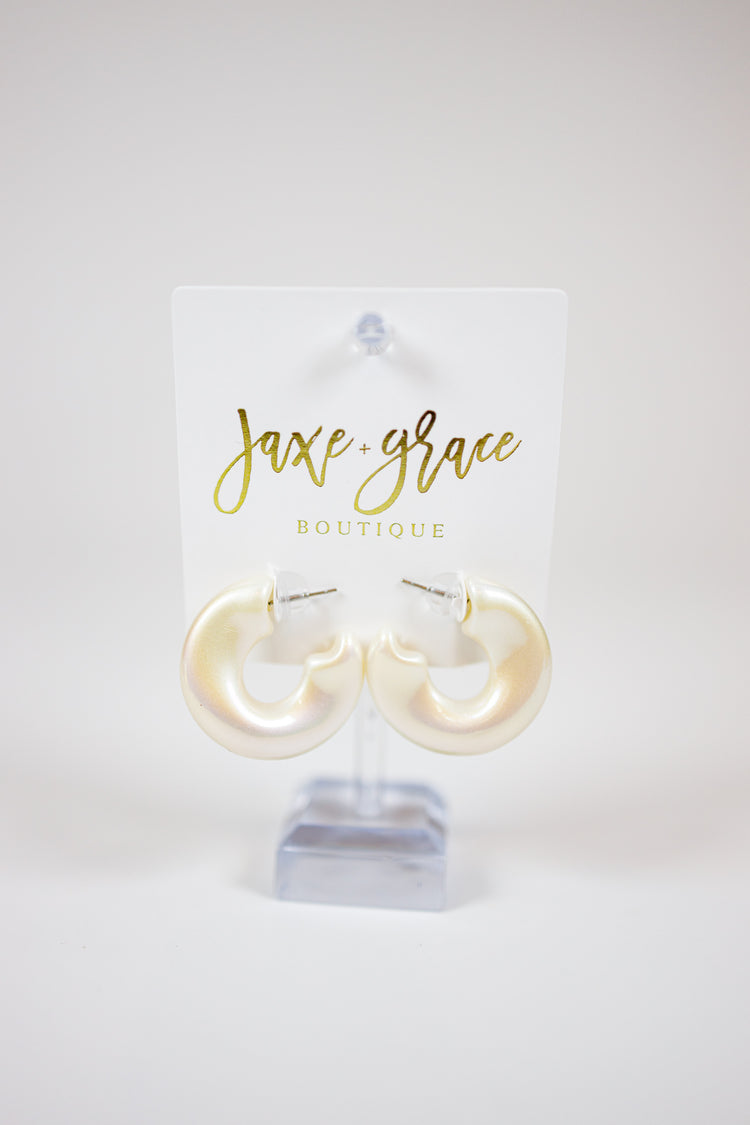 HD Cream Acrylic Pressed Hoops