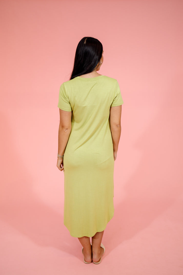 Kiwi Curved Hem Midi Dress