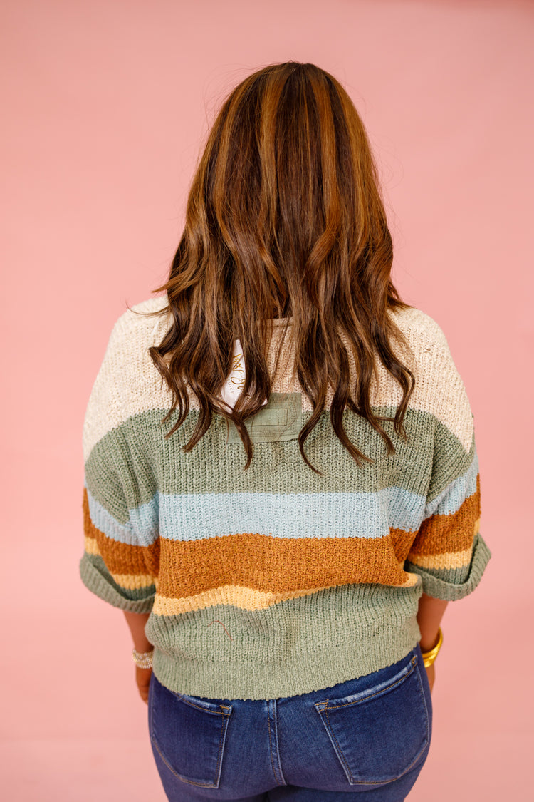 Sage Multi Knit Patch Top Jaxe + Grace Boutique