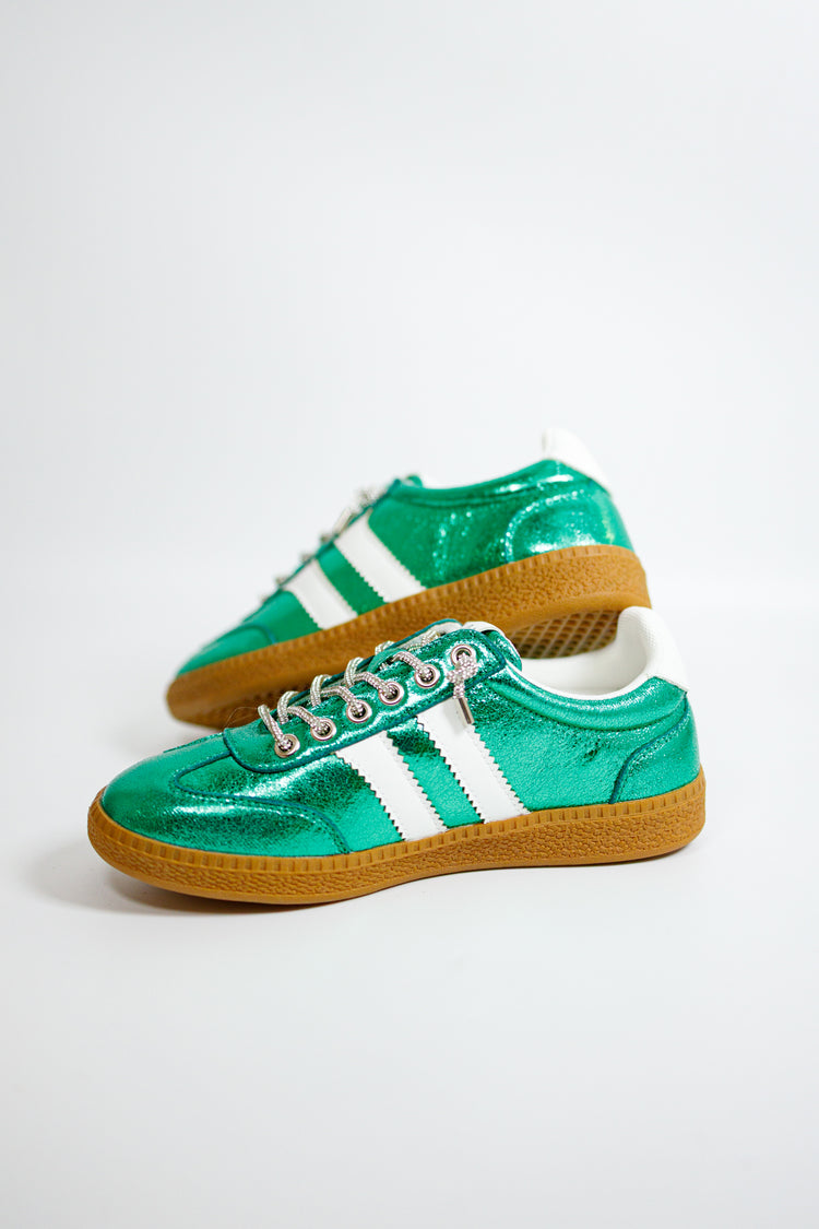 Corkys - Heads Up Green Metallic Sneakers Jaxe + Grace Boutique