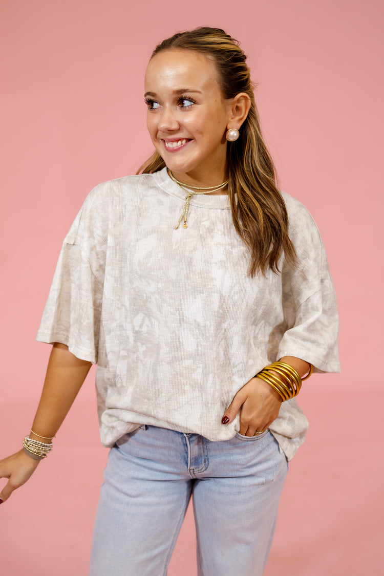 Light Camo Ribbed Top Jaxe + Grace Boutique