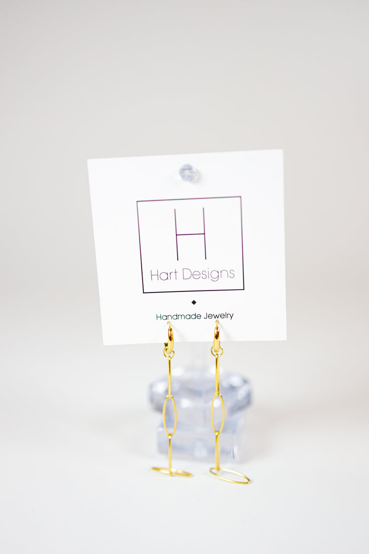 HD Gold Chain Link Dangle Earrings