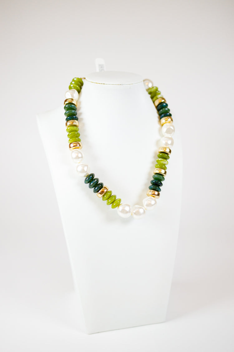 Rondelle Pearl Shape Beads Necklace