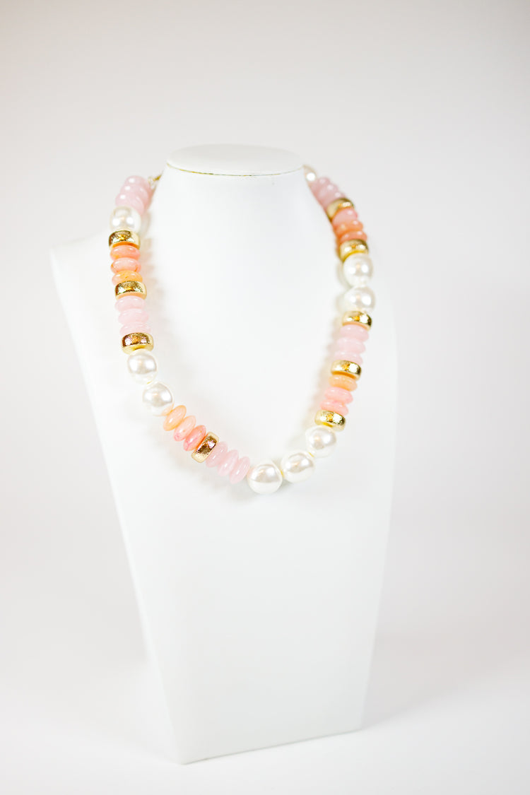 Rondelle Pearl Shape Beads Necklace