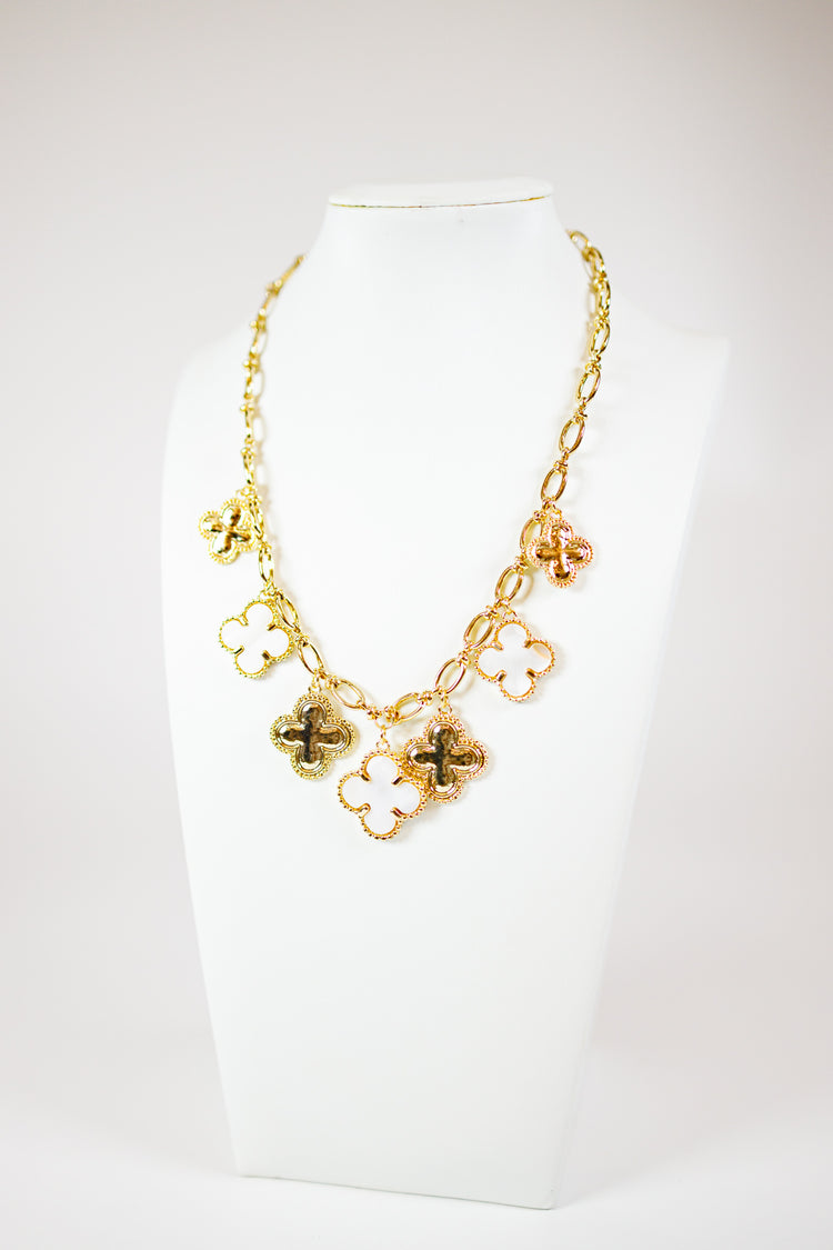 Metal Clover Charm Necklace