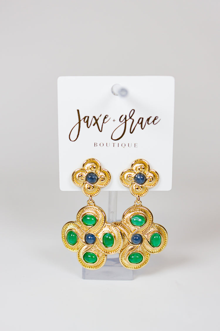 Chunky Pave Clover Earrings
