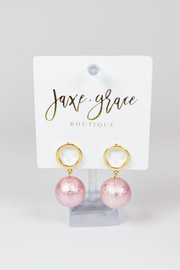 Circle Brass Ball Earrings