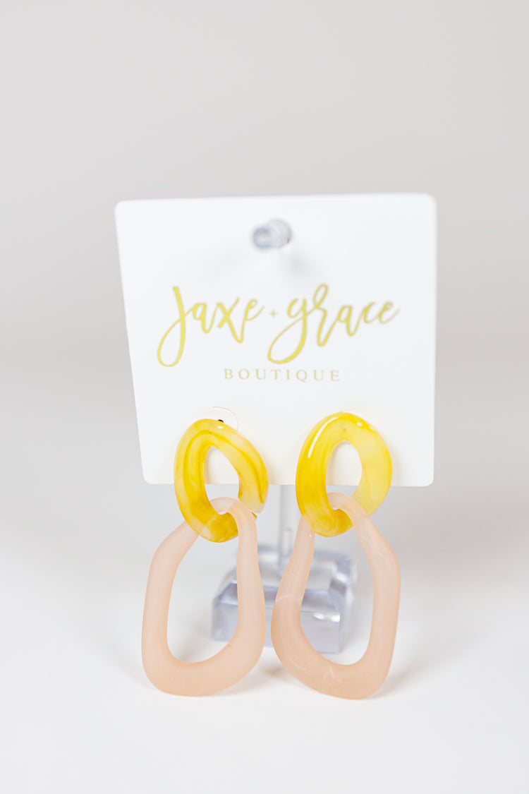 Irregular Oval Linked Earrings