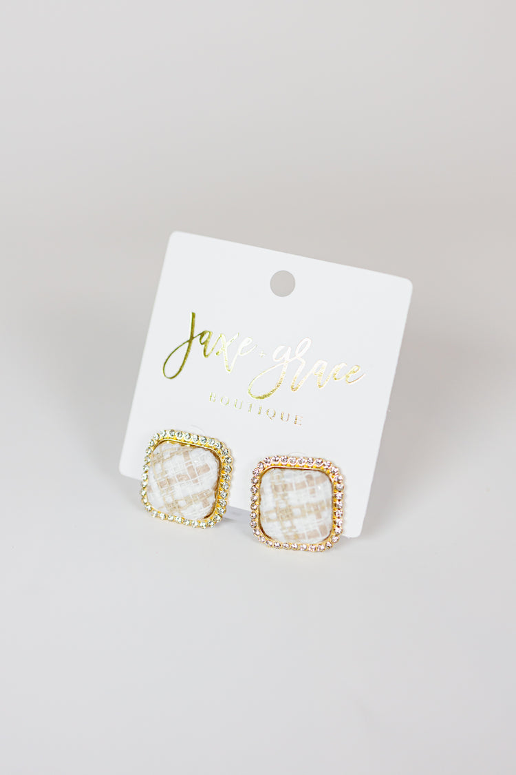 Wrapped Square Earrings